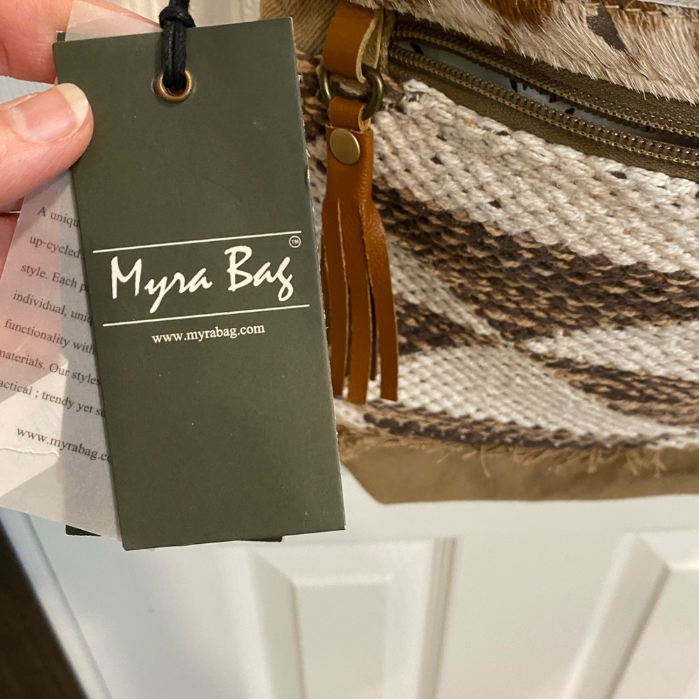 Myra Bag Striped Brown and Cream Backpack